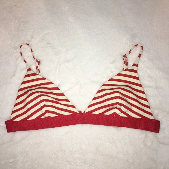 striped triangle bikini top
